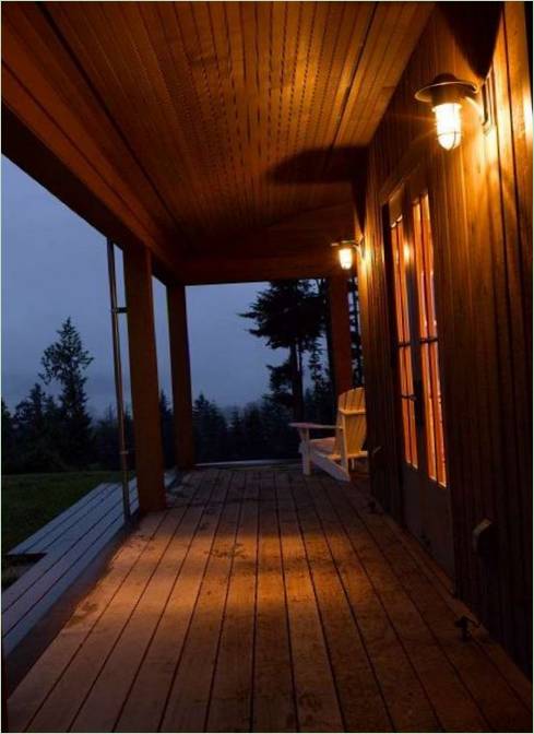 Suelo de madera en la veranda