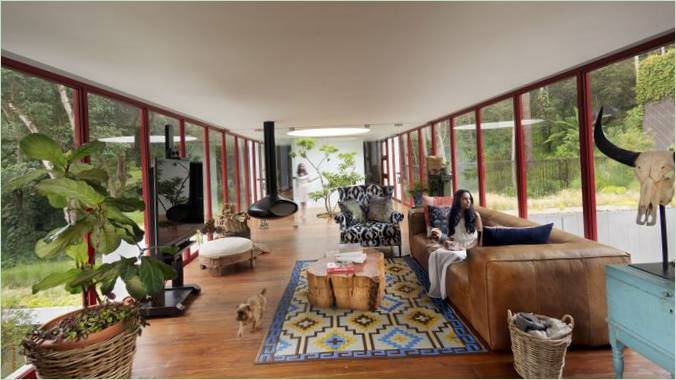 Diseño interior de una sala de estar en Casa Chinkara
