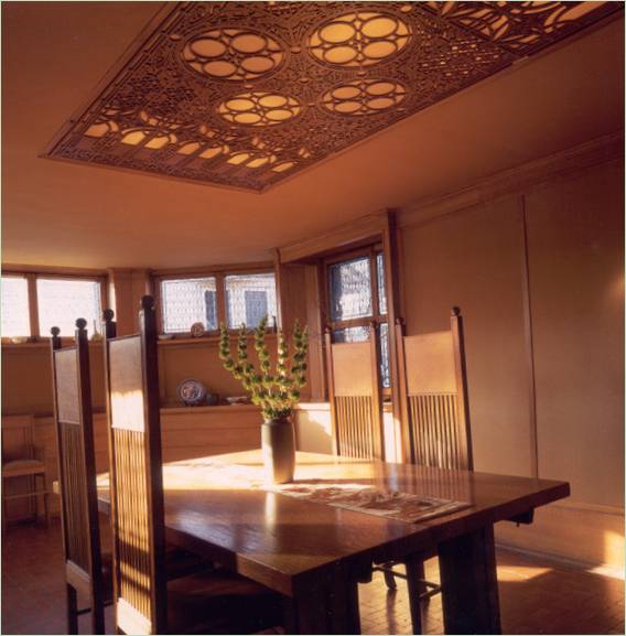 Interior de la casa-estudio de Frank Lloyd Wright