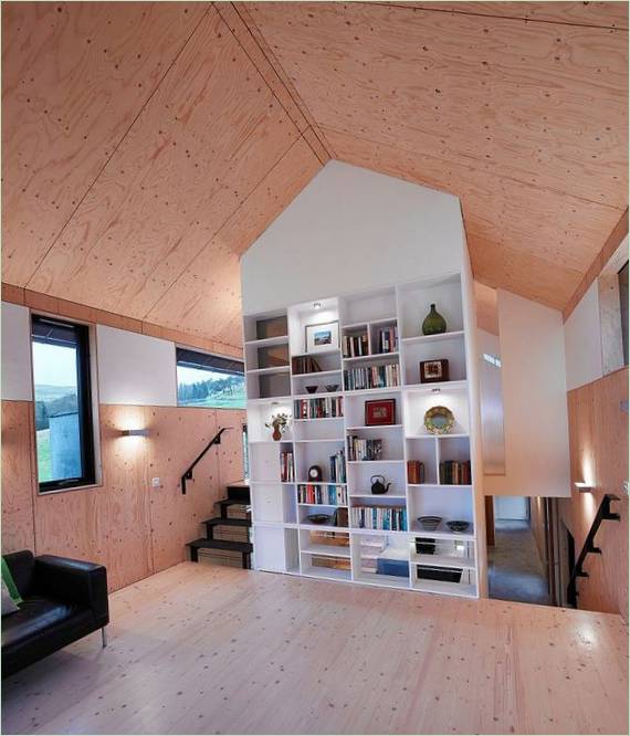 Diseño interior del salón de una casa de campo