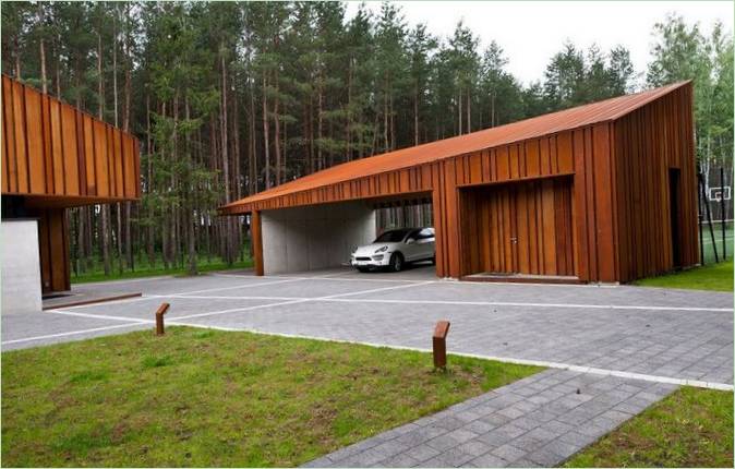 Moderna casa ribereña de Archispektras Studija con vistas a un pinar, Kaunas, Lituania