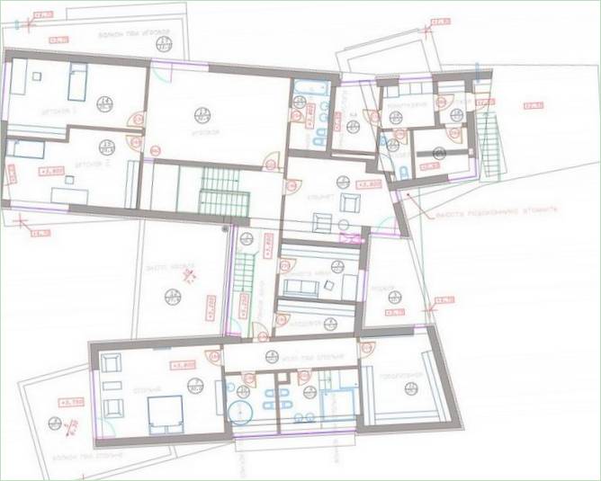 Plano del primer piso de la casa del Sr. R